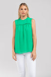 Ruffle Trim Sleeveless Blouse