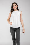 Ruffle Trim Sleeveless Blouse