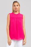 Ruffle Trim Sleeveless Blouse
