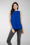 Ruffle Trim Sleeveless Blouse