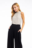 Crew Neck Sleeveless Top