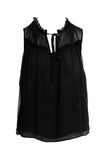 Ruched Tank With Spaghetti Front Tie Detail