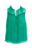 Ruched Tank With Spaghetti Front Tie Detail