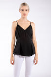 Faux Wrap Cami With Lace Trim