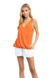 Lace Applique Surplice Top