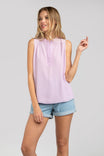 Scalloped Button Front Tank