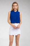 Scalloped Button Front Tank