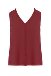 Pleated Ruffle V-Neck Top