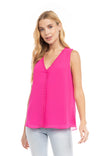 Pleated Ruffle V-Neck Top