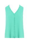 Pleated Ruffle V-Neck Top