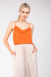 Cami With Ruched Ruffle Detail