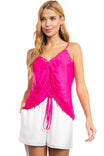 V-Neck Cami With Lace Inset