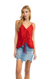 V-Neck Cami With Lace Inset