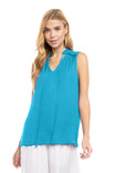 V-Neck Tank With Smocked Shoulders