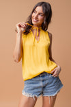 V-Neck Tank With Smocked Shoulders