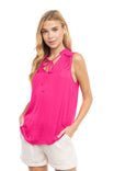 V-Neck Tank With Smocked Shoulders