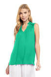 V-Neck Tank With Smocked Shoulders