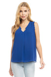 V Neck Tank With Frill Detail