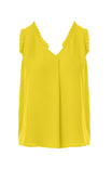 V Neck Tank With Frill Detail