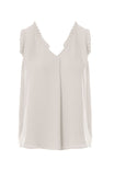V Neck Tank With Frill Detail