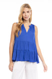 Tiered Top With Stitching Neckline Detail
