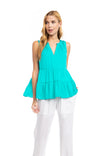 Tiered Top With Stitching Neckline Detail