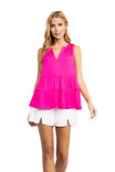 Tiered Top With Stitching Neckline Detail