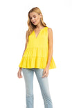 Tiered Top With Stitching Neckline Detail