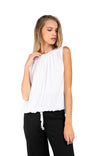 Boxy Sheering Top With Elasticized Waist
