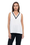 V-Neck Tank With Contrast Band Detail