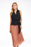 Surplice Sleeveless Top With Tie Front Detail