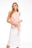 Surplice Sleeveless Top With Tie Front Detail