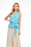 Surplice Sleeveless Top With Tie Front Detail