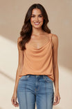 Cowl Neck Tank With Knotted Strap