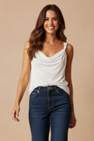 Cowl Neck Tank With Knotted Strap