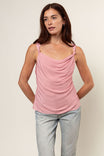 Cowl Neck Tank With Knotted Strap