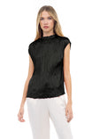 High Neck Crinkled Top
