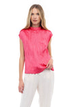 High Neck Crinkled Top