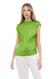 High Neck Crinkled Top
