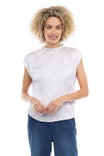 High Neck Crinkled Top