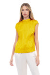 High Neck Crinkled Top