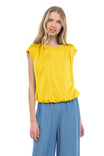 Boat Neck Top With Elasticized Hem