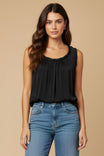 Scoop Neck Tank Top With Shirring Detail