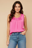 Scoop Neck Tank Top With Shirring Detail