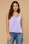 Scoop Neck Tank Top With Shirring Detail