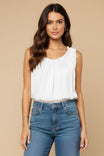 Scoop Neck Tank Top With Shirring Detail
