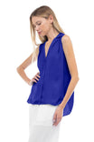 Collared Sleeveless Button Down Shirt