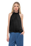 Halter Top With Neck Shirring Detail