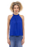 Halter Top With Neck Shirring Detail
