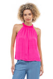 Halter Top With Neck Shirring Detail